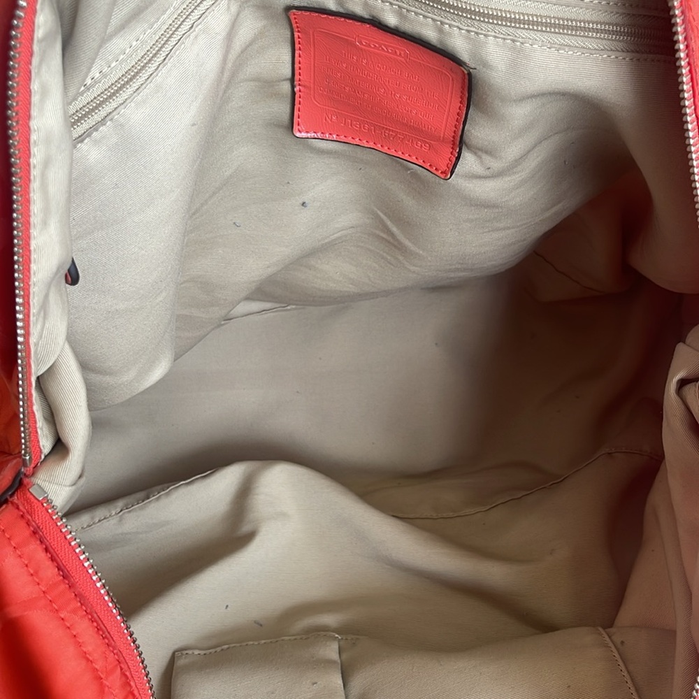 Pre-owned Coach Orange Signature Nylon Tote Bag - Picture 7 of 12